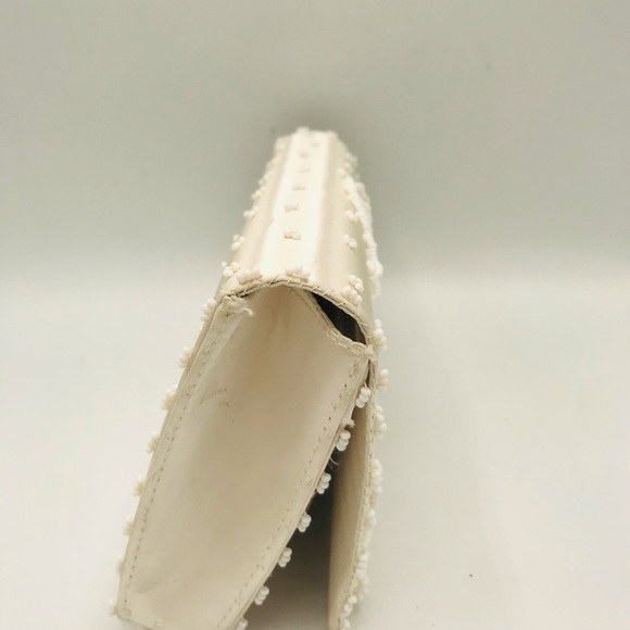 Beautiful White Cream Beaded Clutch with Pearls - Picture 5 of 14